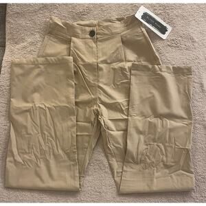 Bushmark slacks SMALL sheila eden Khaki wide leg trousers stretch new tailored